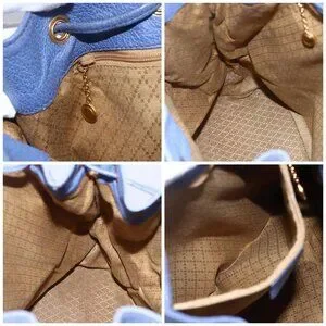 Gucci | Bags | Gucci Bamboo Backpack Suede Leather Blue Gold  display picture 2